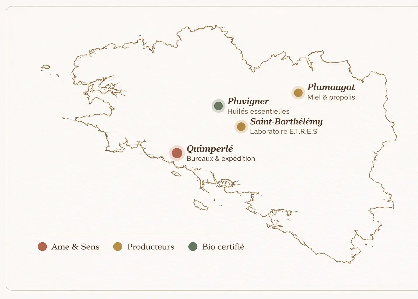 Carte de production locale bretonne - Âme et Sens