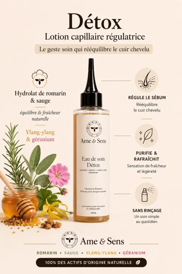 Eau de soin cheveux detoxifiante 