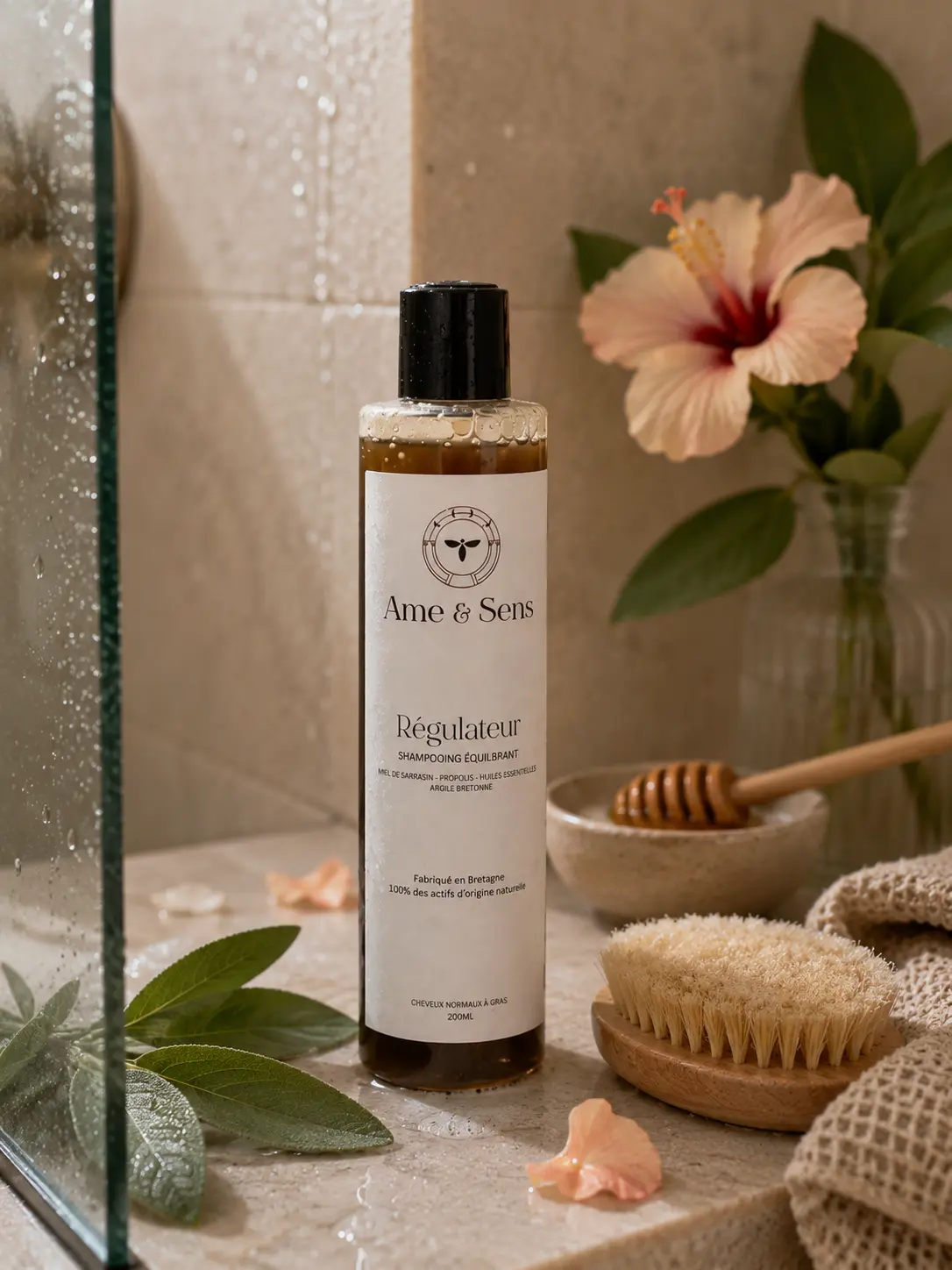 Shampoing Cheveux Gras au Karkadé (Hibiscus) – Régule le Sébum, répare en douceur - 200 ml