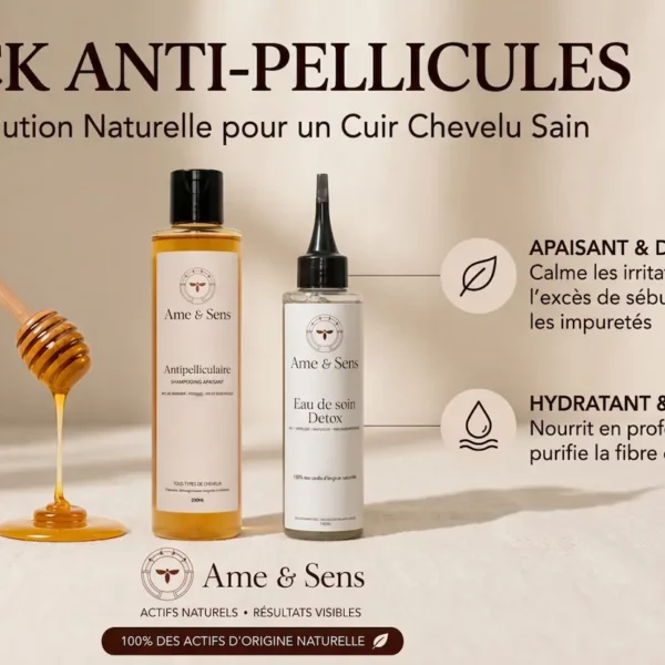 Pack anti-pellicules shampoing naturel + lotion detox