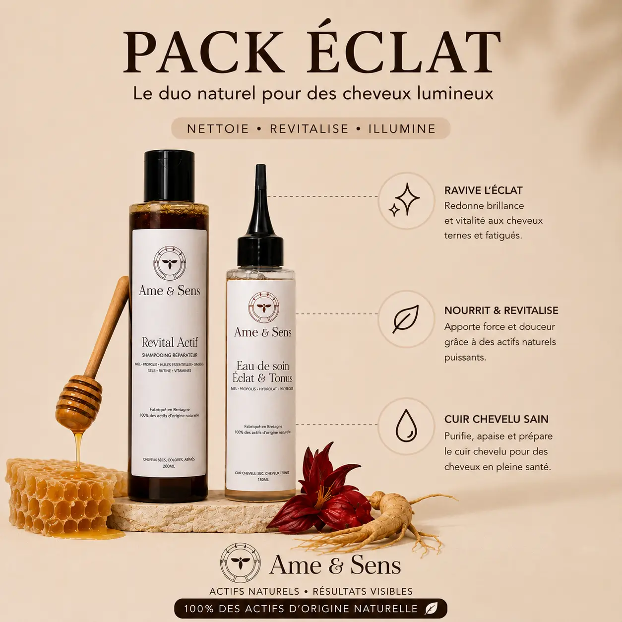 Pack éclat - cheveux ternes ou colorés, routine 3 mois