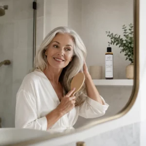 cheveux blancs femme 70 ans