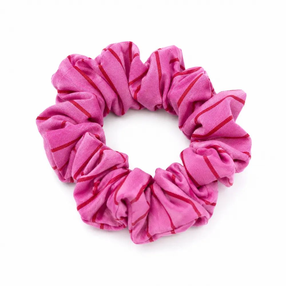 Chouchou en coton upcyclé rose fushia "pyjama Rose" | Ame & Sens – Image 2